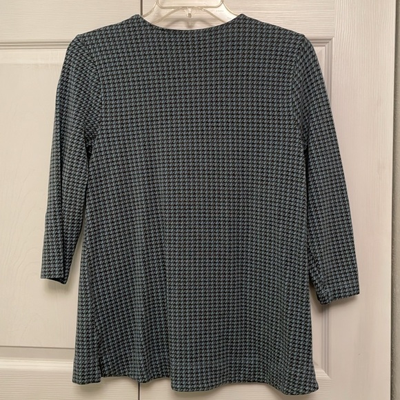 J. Jill Ponte Pullover Top Business Casual Houndstooth Pattern Small - Picture 7 of 12